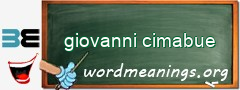 WordMeaning blackboard for giovanni cimabue